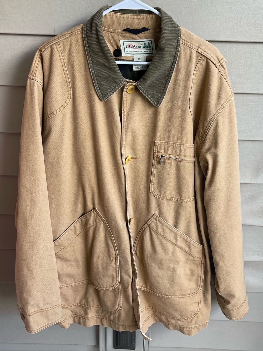 VTG LL BEAN Mens Canvas Flannel Lined Barn Field Ranch Coat Jacket Mens XL